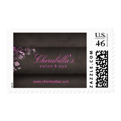 Salon Spa Butterfly Postage Stamp pink by spacards