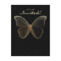 Salon Spa Butterfly Postcard Invitation Beige