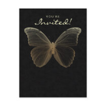 Salon Spa Butterfly Postcard Invitation Beige by spacards Salon Spa Butterfly Postcard Invitation Beige