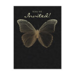 Salon Spa Butterfly Postcard Invitation Beige