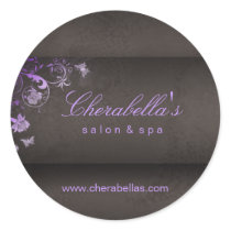 Salon spa butterfly sticker purple brown