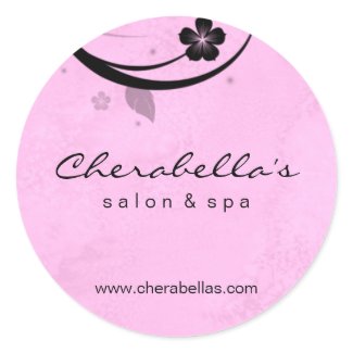 Salon spa butterfly sticker watery pink black sticker