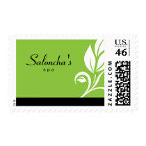 Salon Spa Company Postage Stamp leaf green by spacards Salon Spa Company Postage Stamp leaf green