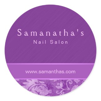 Salon spa damask floral sticker purple sticker