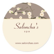 Salon spa floral cherry blossom sticker cream
