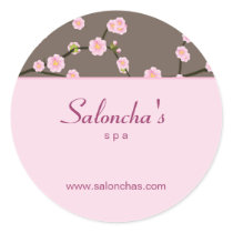 Salon spa floral cherry blossom sticker pink