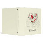 Salon Spa Floral Heart Red Cream Binder