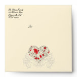 Salon Spa Floral Heart Red Cream Envelope
