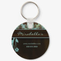 Salon Spa Floral Key Chain Gift damask blue brown keychains by spacards Salon Spa Floral Key Chain Gift damask blue brown keychains