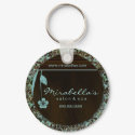Salon Spa Floral Key Chain Gift damask blue keychains by spacards Salon Spa Floral Key Chain Gift damask blue keychains