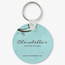 Salon Spa Floral Key Chain Gift watery blue keychains by spacards Salon Spa Floral Key Chain Gift watery blue keychains