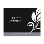 Salon Spa Floral Leaf Postcard Invitation gray