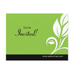 Salon Spa Floral Leaf Postcard Invitation green