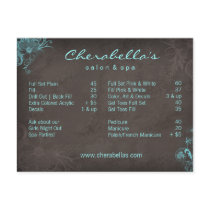 Salon Spa Floral Postcard Brochure Blue