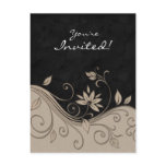 Salon Spa Floral Postcard Invitation Beige black