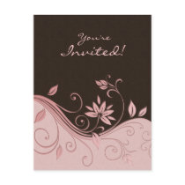 Salon Spa Floral Postcard Invitation Pink Brown by spacards Salon Spa Floral Postcard Invitation Pink Brown
