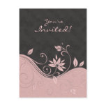 Salon Spa Floral Postcard Invitation Pink Gray