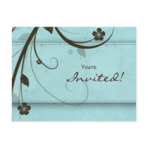 Salon Spa Floral Postcard Invitation watery blue by spacards Salon Spa Floral Postcard Invitation watery blue