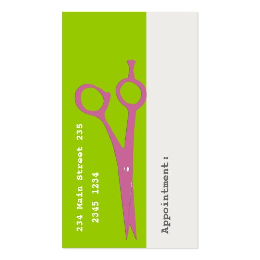 Salon  Spa Hair Styling Scissors Business Card Template (back side)