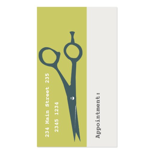 Salon  Spa Hair Styling Scissors Business Cards (back side)