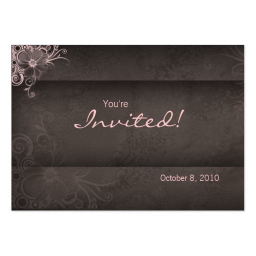 Salon spa Invitation pink brown Postcard Business Card Template (front side)