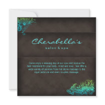 Salon Spa Invitation - Postcard Turq blue green