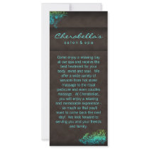 Salon Spa Invitation - Rack Card Floral Blue Green
