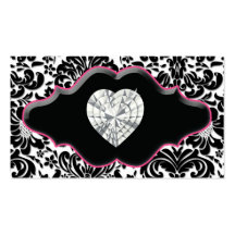Salon Spa Jewelry Business Card Pink Damask