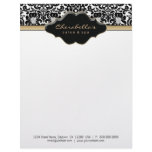 Salon Spa Letterhead Damask Beige