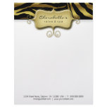 Salon Spa Letterhead Zebra Animal Gold