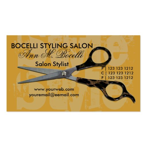 Salon Spa Modern  Leopard Print Business Card Templates (front side)