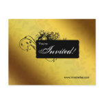 Salon Spa Postcard Invitation Gold Butterfly