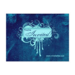 Salon Spa Postcard Invitation Grunge Blue Denim