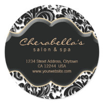 Salon Spa Sticker Bronze gold Damask