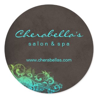 Salon Spa Sticker Turquoise Blue Green Brown sticker