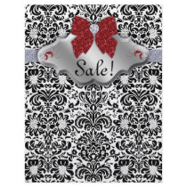 SALON Spa Xmas Flyer Floral Damask Red
