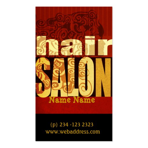 Salon Text Hair Diva Business Cards (front side)