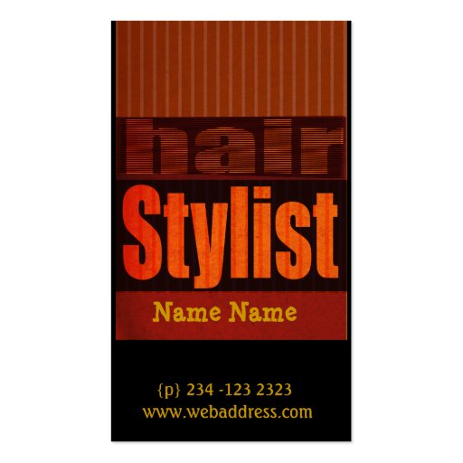 Salons Hair stylist Business Card (front side)
