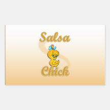 Salsa Chick Rectangle Stickers