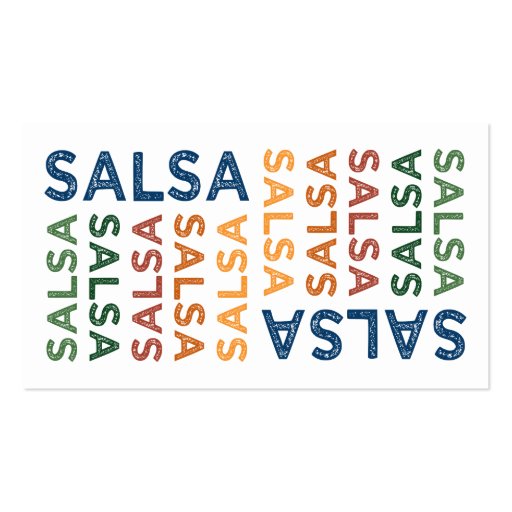Salsa Cute Colorful Business Card (front side)