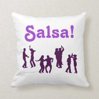 Salsa Dancers Silhouettes Custom Throw Pillow