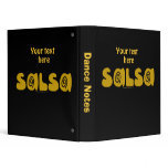 Salsa Dancing Gold Swirls Customizable binders