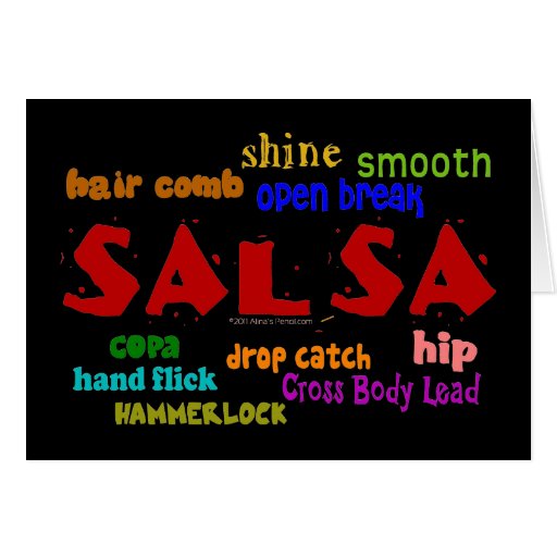 Salsa Dancing Lovers Dance Moves and Terms Cards