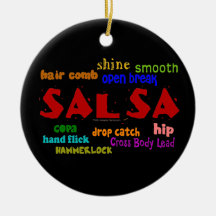 Salsa Dancing Lovers Dance Moves and Terms Christmas Tree Ornaments