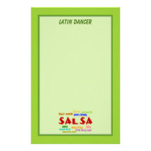 Salsa Dancing Lovers Dance Moves and Terms Custom Stationery