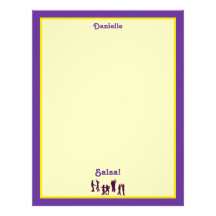 Salsa Dancing Poses Silhouettes Custom Personalized Letterhead
