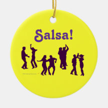 Salsa Dancing Poses Silhouettes Custom Ornaments