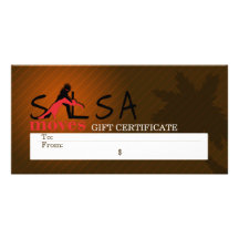 Salsa Moves - Gift Certificate, Photocard Customized Photo Card