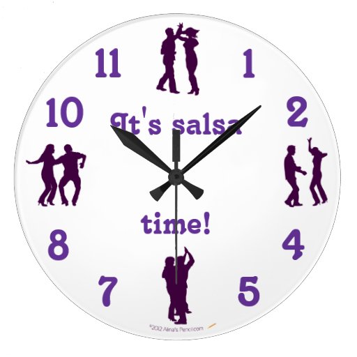 Salsa Time Dance Poses Wall Clock With Numbers Zazzle