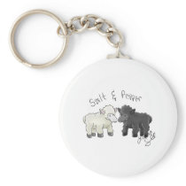Salt and Pepper Sheep Salt Shakers Key Chain